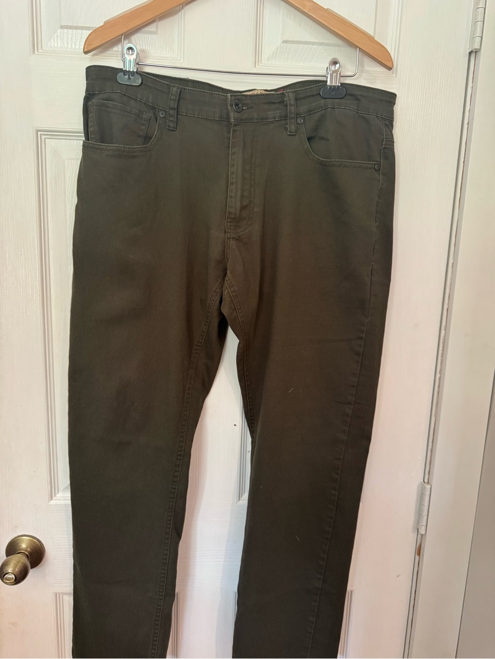 Hudson & Barrow NYC Men's Olive Green Jeans - Classic Straight Fit
